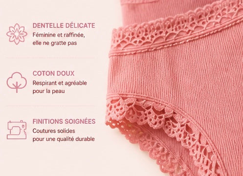 Lot de 11 culottes en coton & dentelle ♡