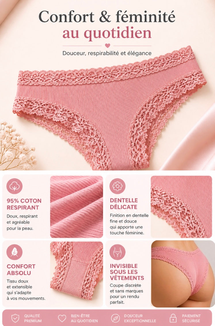 Lot de 11 culottes en coton & dentelle ♡